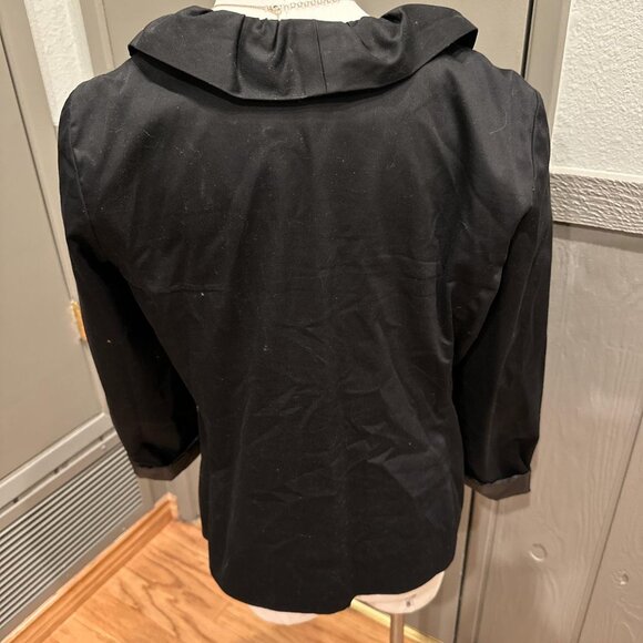 Sandro Black Blazer With Ruffle Collar beautiful - Picture 3 of 7